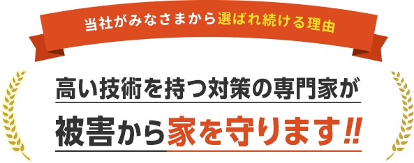 高い技術を持つ対策の専門家が被害から家を守ります